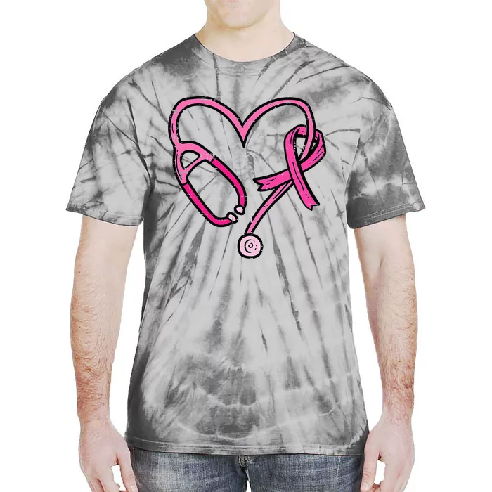 P.I.N.K Stethoscope Nurse Medical Breast Cancer Awareness Tie-Dye T-Shirt