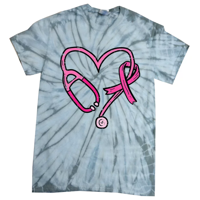 P.I.N.K Stethoscope Nurse Medical Breast Cancer Awareness Tie-Dye T-Shirt