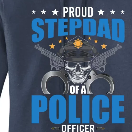 Proud Stepdad Of A Police Officer Stepdad Gift Women's Pullover Hoodie