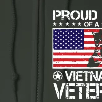 Proud Son Of Vietnam Veteran US Flag Boots Veteran Day Full Zip Hoodie