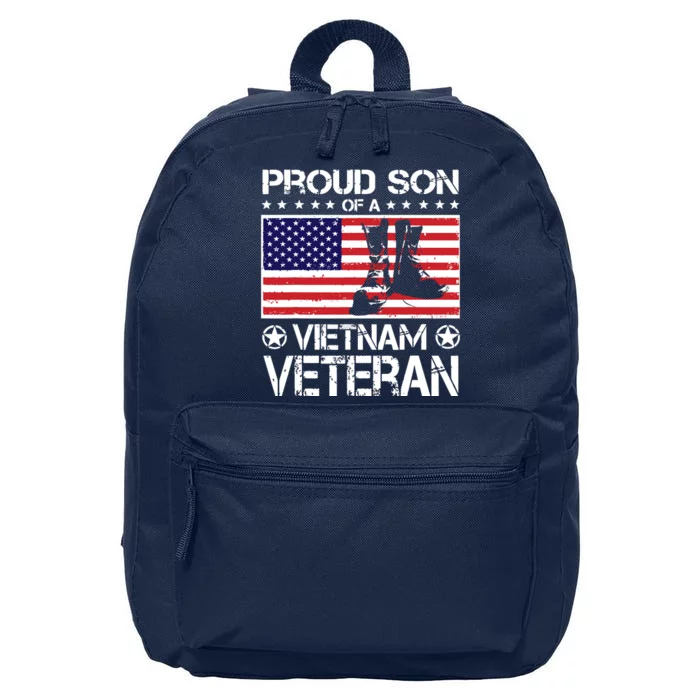 Proud Son Of Vietnam Veteran US Flag Boots Veteran Day 16 in Basic Backpack