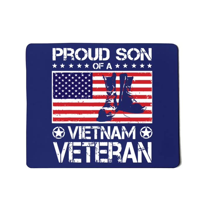 Proud Son Of Vietnam Veteran US Flag Boots Veteran Day Mousepad