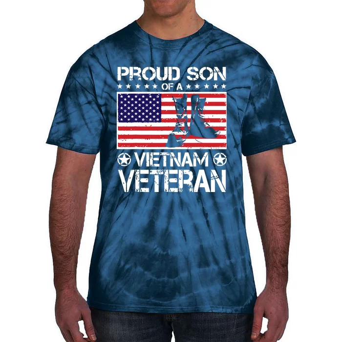 Proud Son Of Vietnam Veteran US Flag Boots Veteran Day Tie-Dye T-Shirt