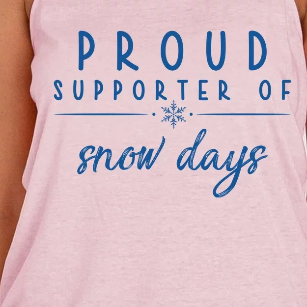 Proud Supporter Of Snow Days Women's Knotted Racerback Tank