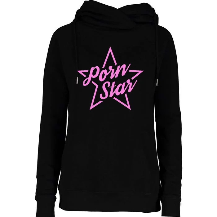 Porn Star Outline Graphic Womens Funnel Neck Pullover Hood