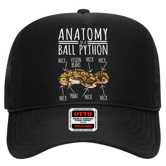 Python Snake Owner Anatomy Of A Ball Python High Crown Mesh Trucker Hat