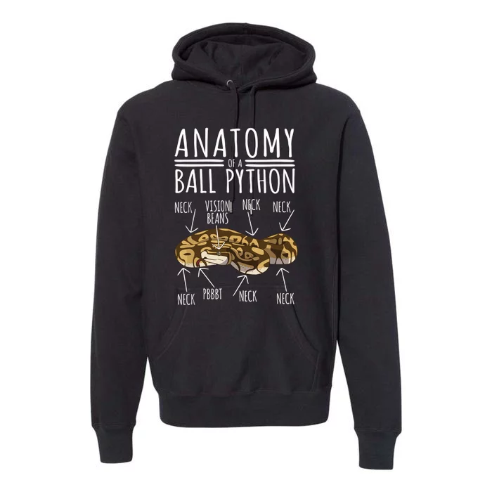 Python Snake Owner Anatomy Of A Ball Python Premium Hoodie