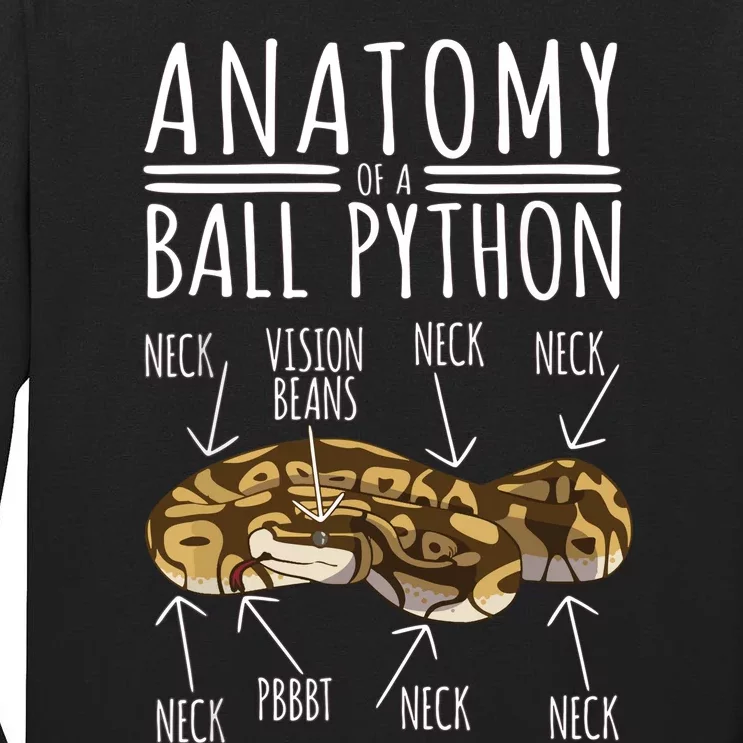 Python Snake Owner Anatomy Of A Ball Python Tall Long Sleeve T-Shirt