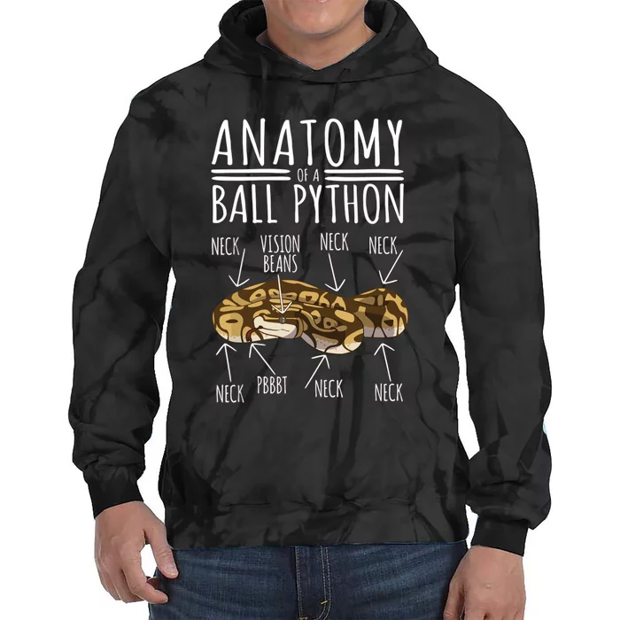 Python Snake Owner Anatomy Of A Ball Python Tie Dye Hoodie