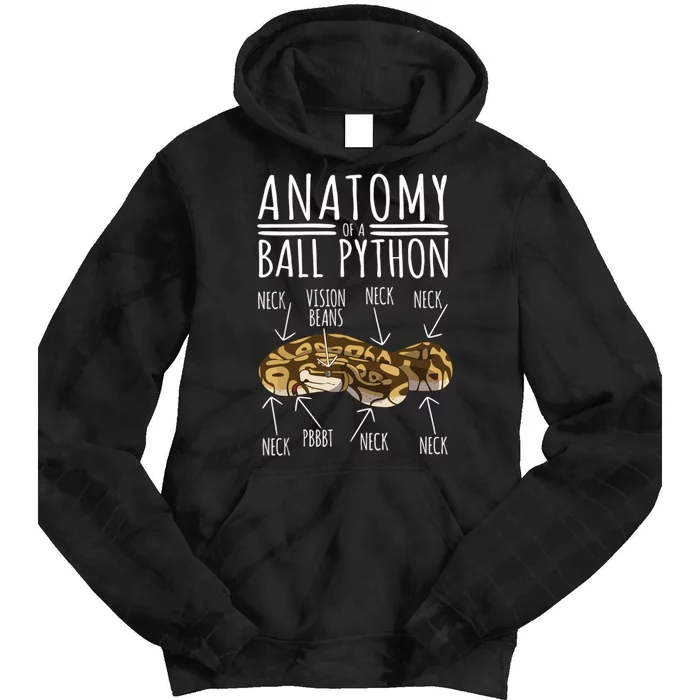 Python Snake Owner Anatomy Of A Ball Python Tie Dye Hoodie