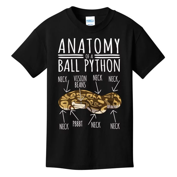 Python Snake Owner Anatomy Of A Ball Python Kids T-Shirt