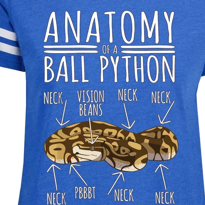 Python Snake Owner Anatomy Of A Ball Python Enza Ladies Jersey Football T-Shirt