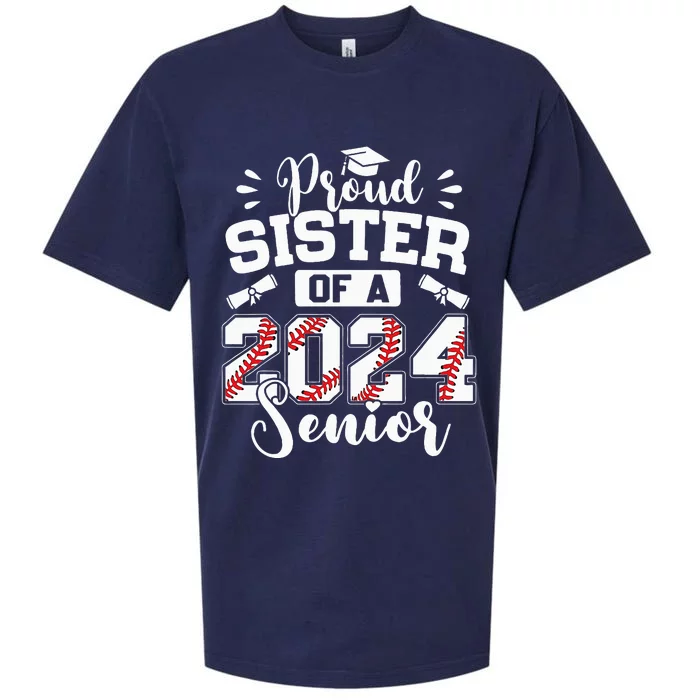 Proud Sister Of A 2024 Senior Baseball Graduate Sueded Cloud Jersey T-Shirt