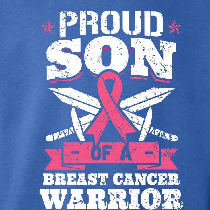 Proud Son Of Breast Cancer Warrior Pink Awareness Ribbon Gift Toddler Hoodie