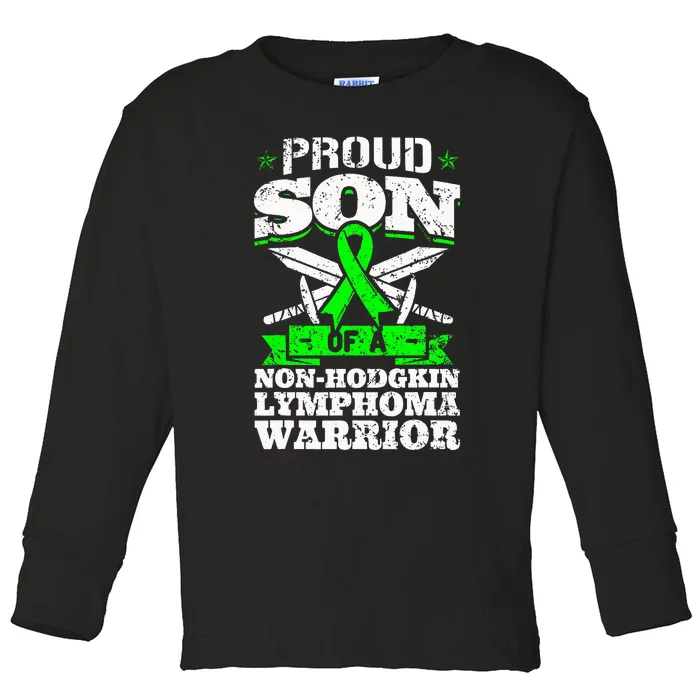 Proud Son Of A Non Hodgkin Lymphoma Warrior Awareness Toddler Long Sleeve Shirt