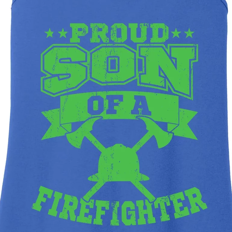 Proud Son Of A Firefighter Son Firefighter Dad Gift Ladies Essential Tank