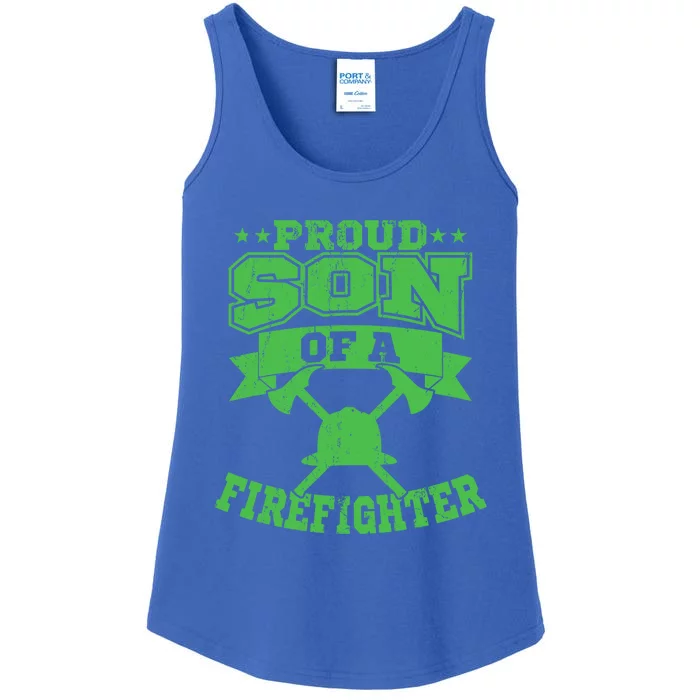 Proud Son Of A Firefighter Son Firefighter Dad Gift Ladies Essential Tank