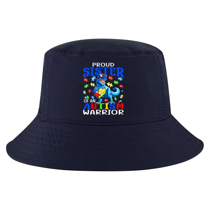 Proud Sister Of An Autism Warrior Dinosaur Gift Cool Comfort Performance Bucket Hat