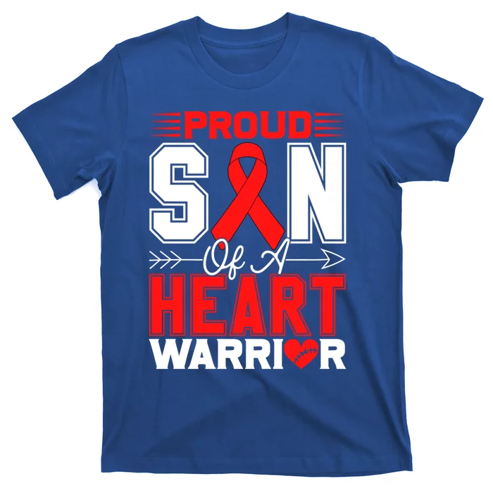 Proud Son Of A Heart Warrior Heart Disease Awareness Month Gift T-Shirt