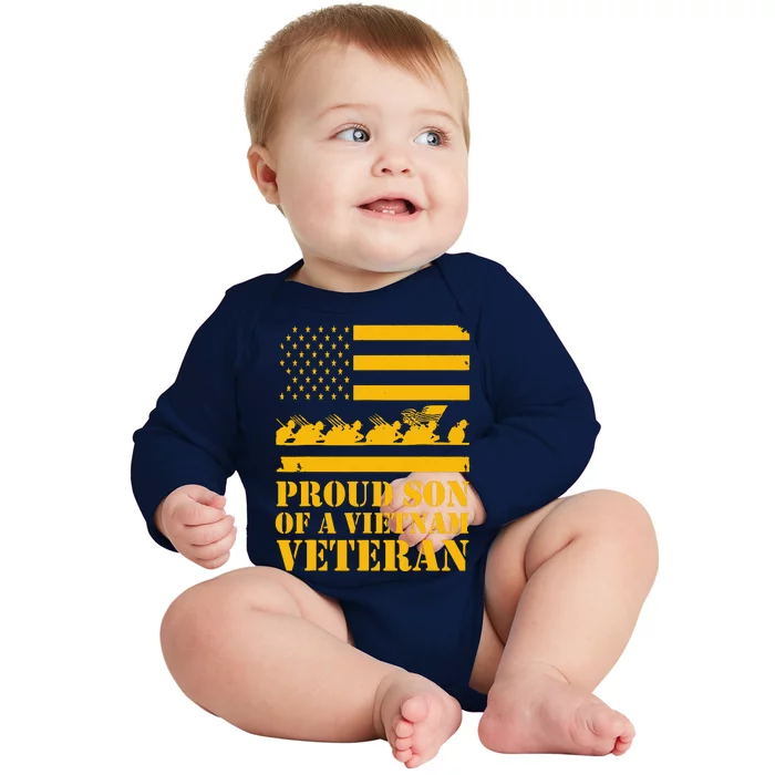 Proud Son Of A Vietnam Veteran Baby Long Sleeve Bodysuit