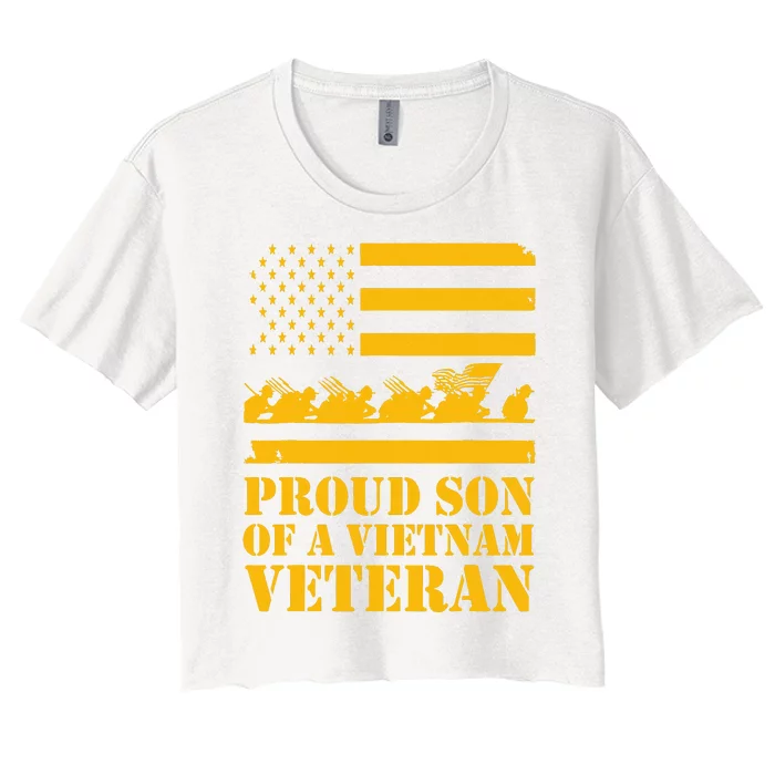 Proud Son Of A Vietnam Veteran Women's Crop Top Tee