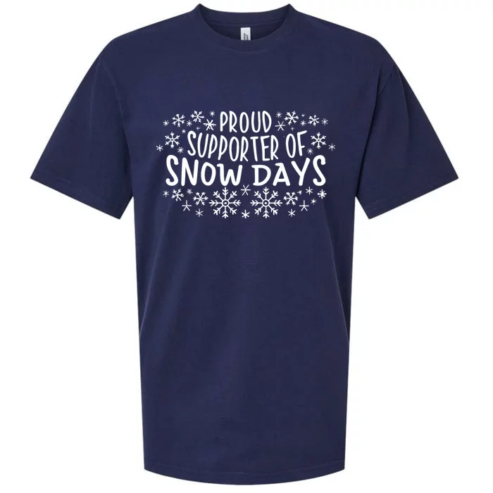 Proud Supporter Of Snow Days Funny Winter Holiday Christmas Sueded Cloud Jersey T-Shirt