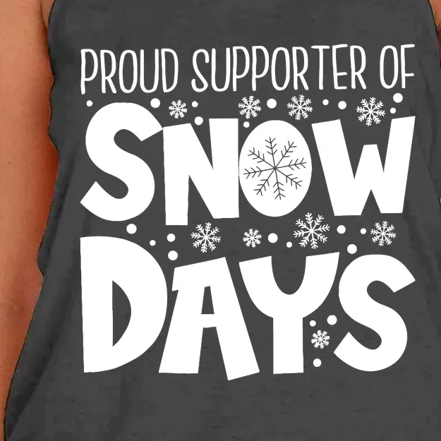 Proud Supporter Of Snow Days Teacher Christmas Women's Knotted Racerback Tank