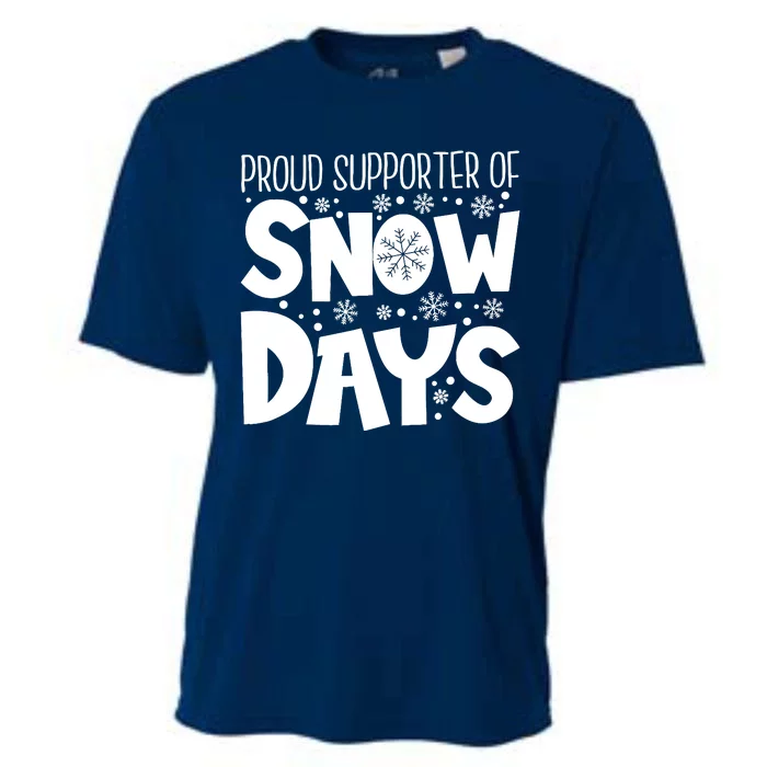 Proud Supporter Of Snow Days Teacher Christmas Cooling Performance Crew T-Shirt