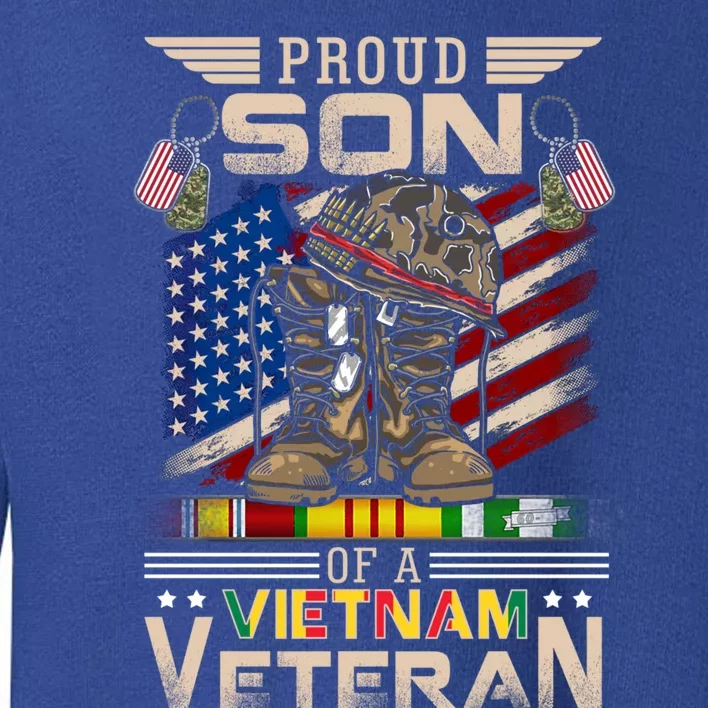 Proud Son Of A Vietnam Veteran Cute Gift Vietnam War Vet Gift Toddler Sweatshirt