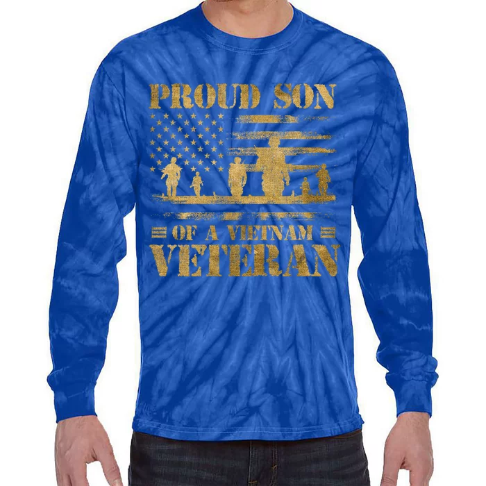 Proud Son Of A Vietnam Veteran Gift Tie-Dye Long Sleeve Shirt