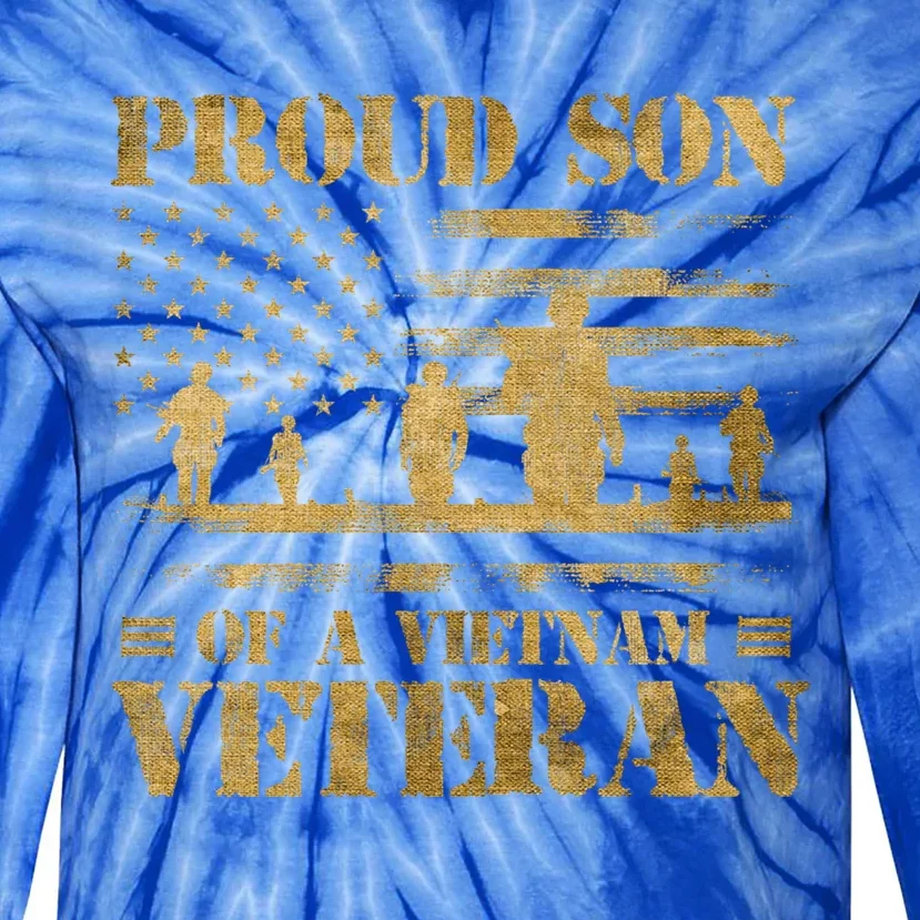 Proud Son Of A Vietnam Veteran Gift Tie-Dye Long Sleeve Shirt