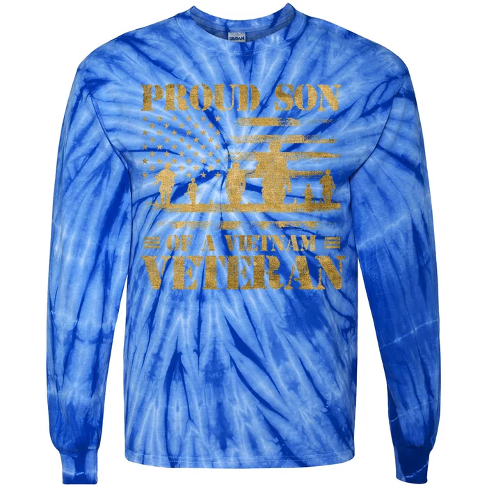 Proud Son Of A Vietnam Veteran Gift Tie-Dye Long Sleeve Shirt