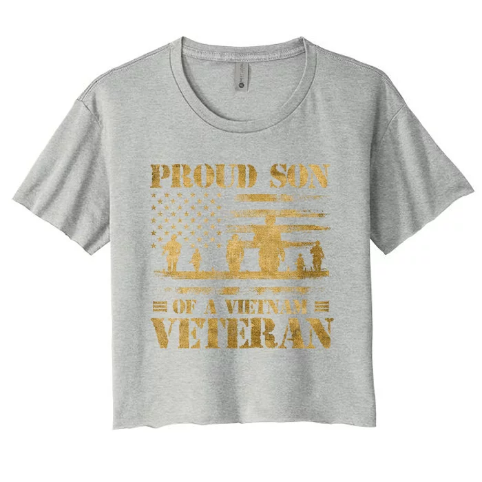 Proud Son Of A Vietnam Veteran Gift Women's Crop Top Tee