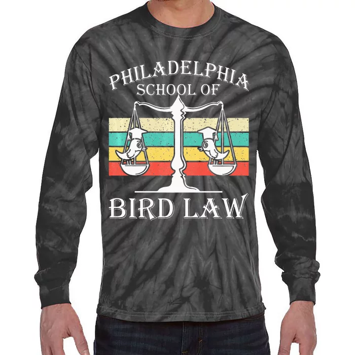 Philadelphia School Of Bird Law Vintage Bird Lover Tie-Dye Long Sleeve Shirt