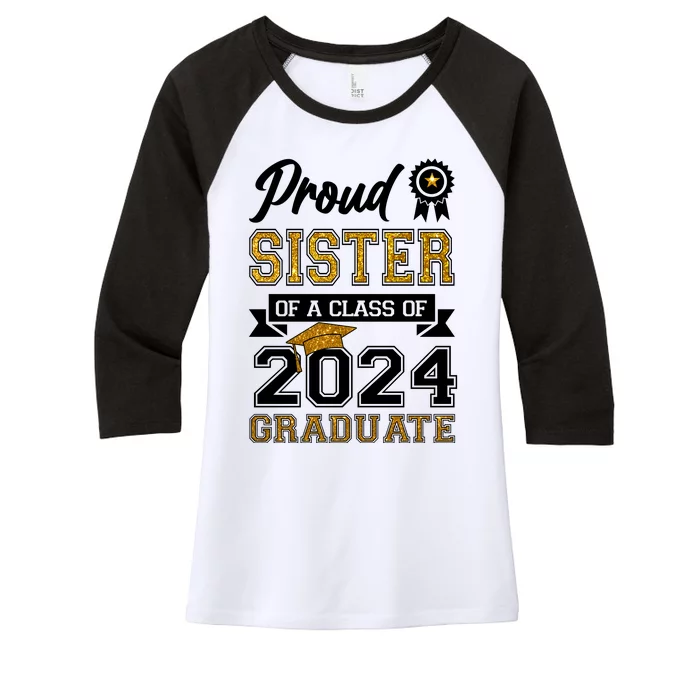 Proud Sister Of The Class Of 2024 Graduate Women's Tri-Blend 3/4-Sleeve Raglan Shirt