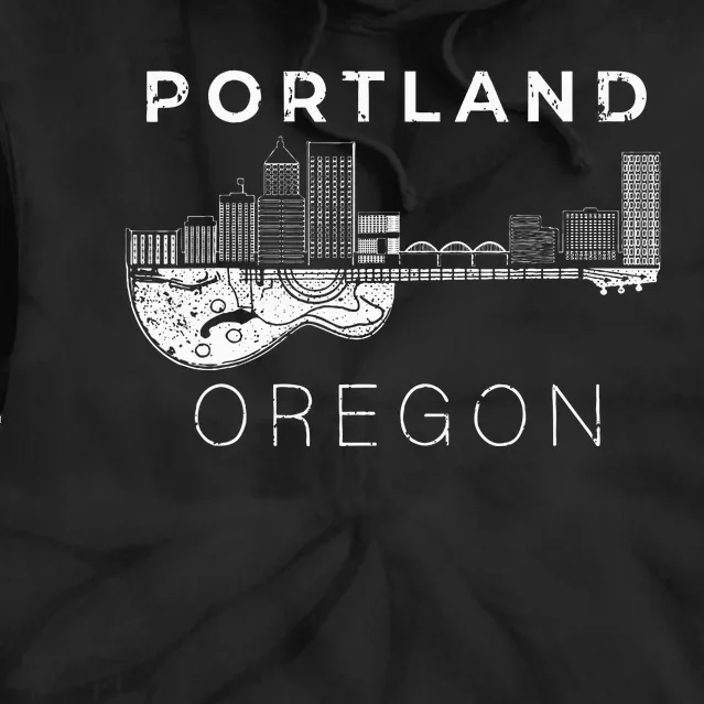 Portland Souvenir Oregon Lover Music Guitar Tie Dye Hoodie