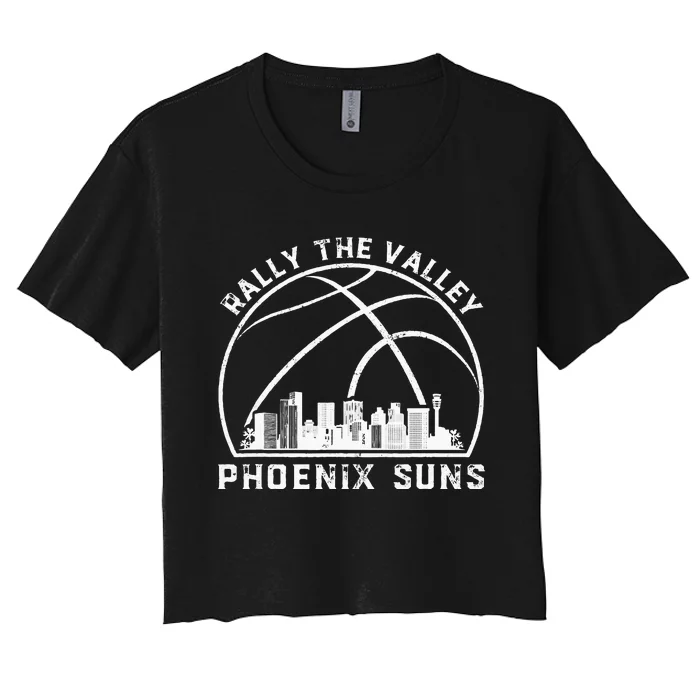 Phoenix State Of Arizona White Sunset Retro Vintage Women's Crop Top Tee