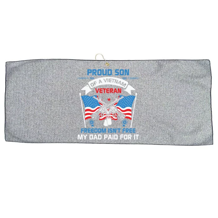 Proud Son Of A Vietnam Veteran Veteran Day US Army Large Microfiber Waffle Golf Towel