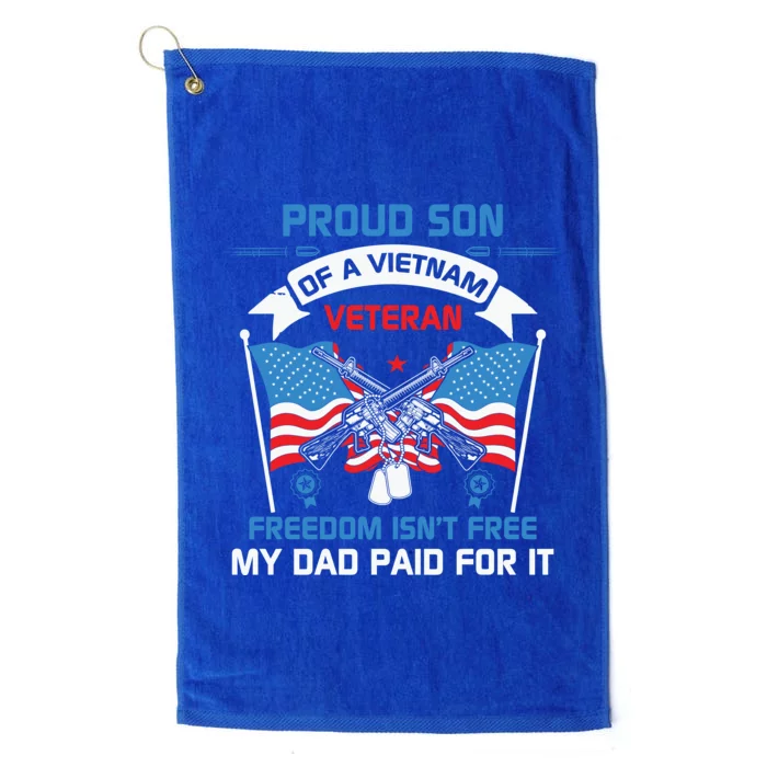 Proud Son Of A Vietnam Veteran Veteran Day US Army Platinum Collection Golf Towel