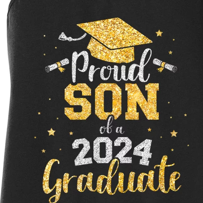 Proud Son Of A 2024 Graduate Class Of 2024 Graduate Senior Graduation Women's Racerback Tank