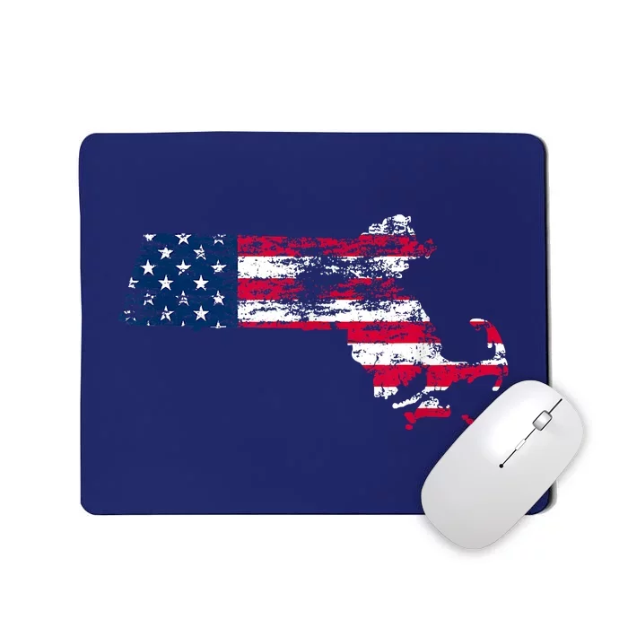 Patriotic State Of Massachusetts USA Flag Mousepad