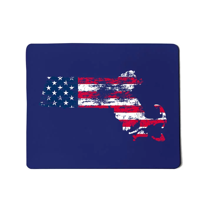 Patriotic State Of Massachusetts USA Flag Mousepad