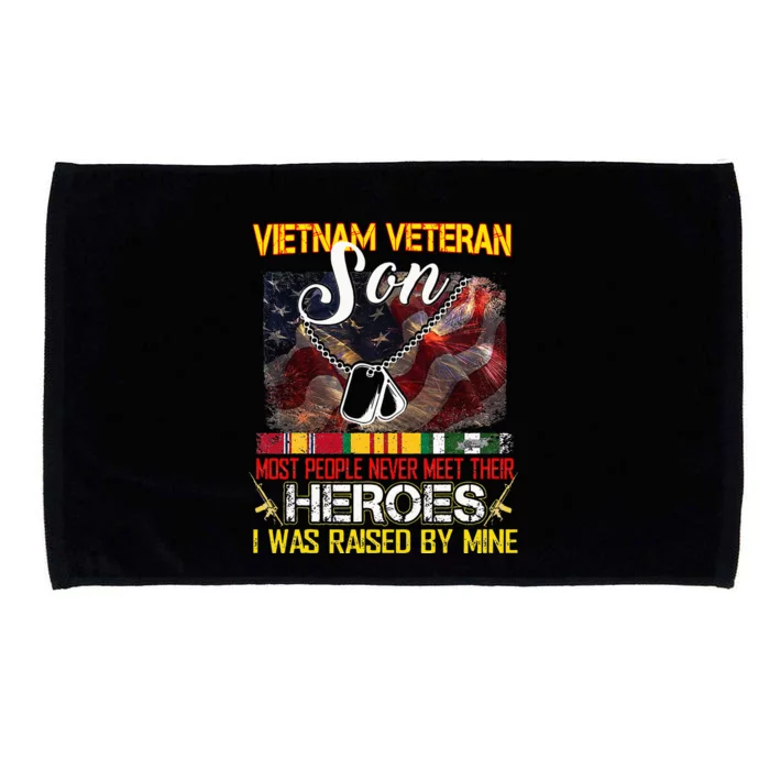 Proud Son Of A Vietnam Veteran My Dad Mom Is A Hero Microfiber Hand Towel