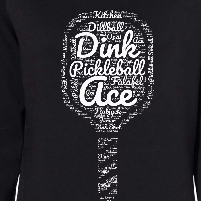 Pickleball Sayings or Terms inside a Pickleball Paddle Funny Womens California Wash Sweatshirt