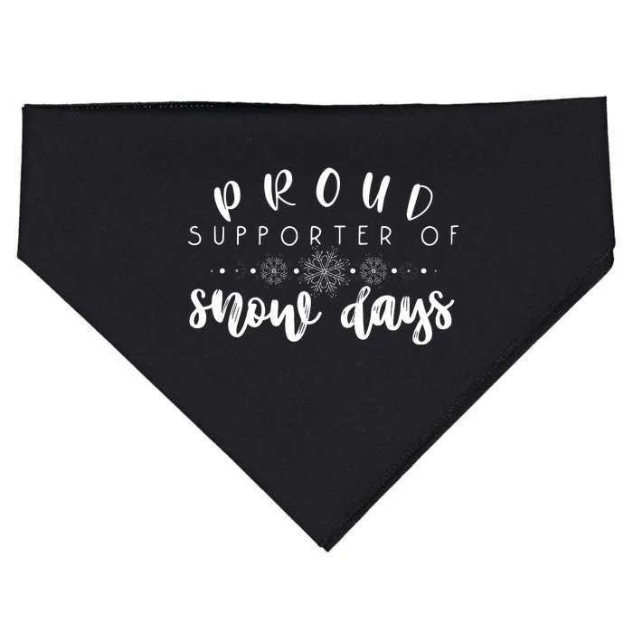 Proud Supporter Of Snow Days Funny Teacher Merry Christmas USA-Made Doggie Bandana