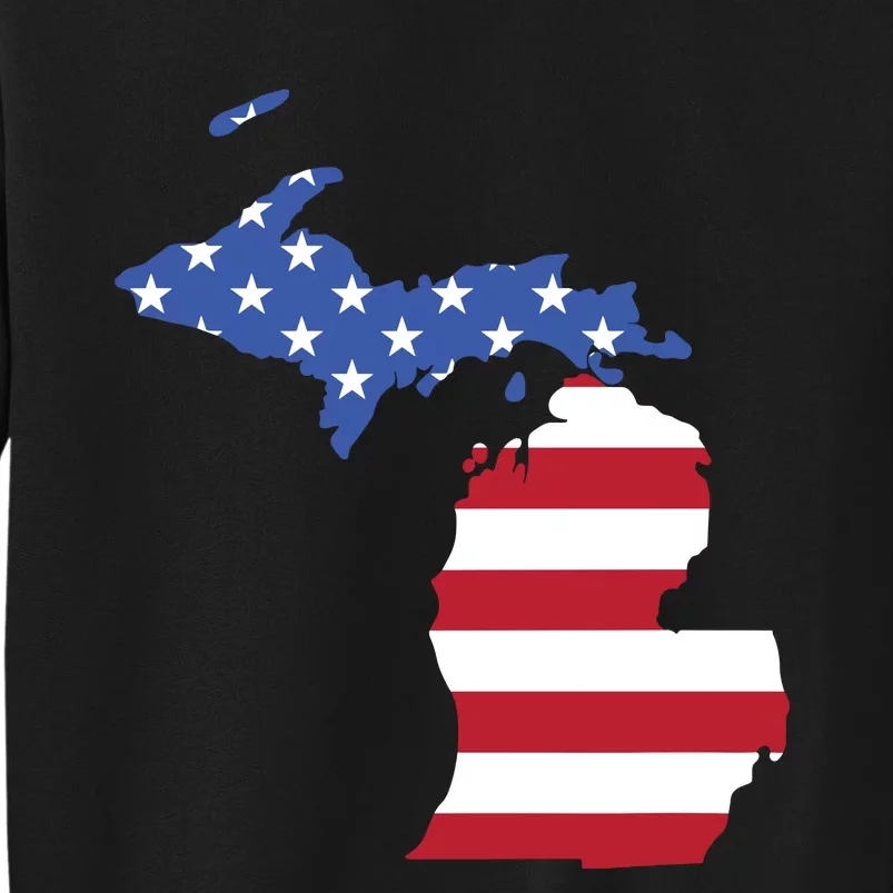 Patriotic State Of Michigan Usa Flag Sweatshirt