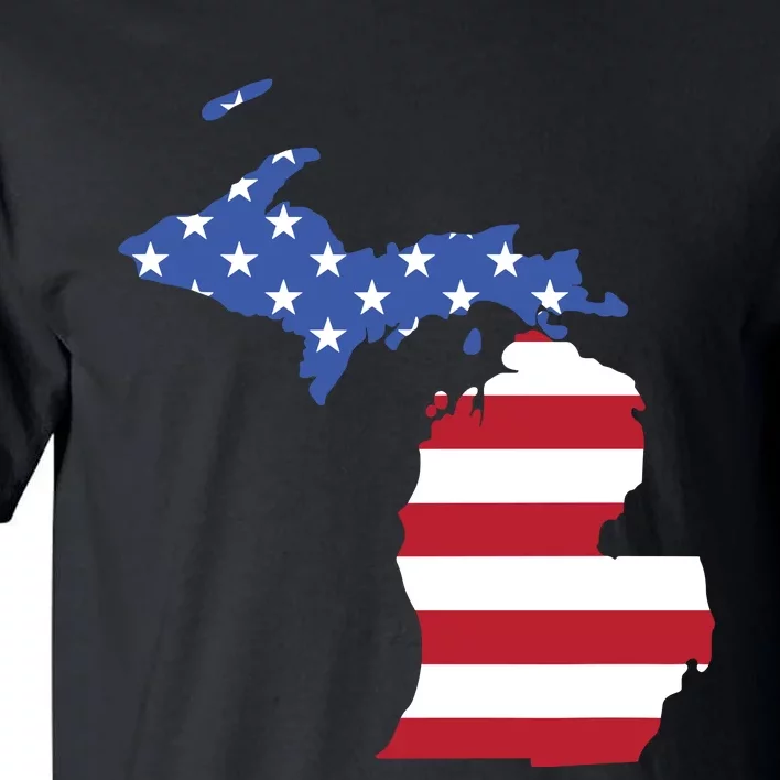 Patriotic State Of Michigan Usa Flag Tall T-Shirt