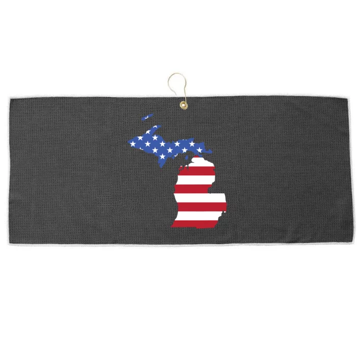 Patriotic State Of Michigan Usa Flag Large Microfiber Waffle Golf Towel