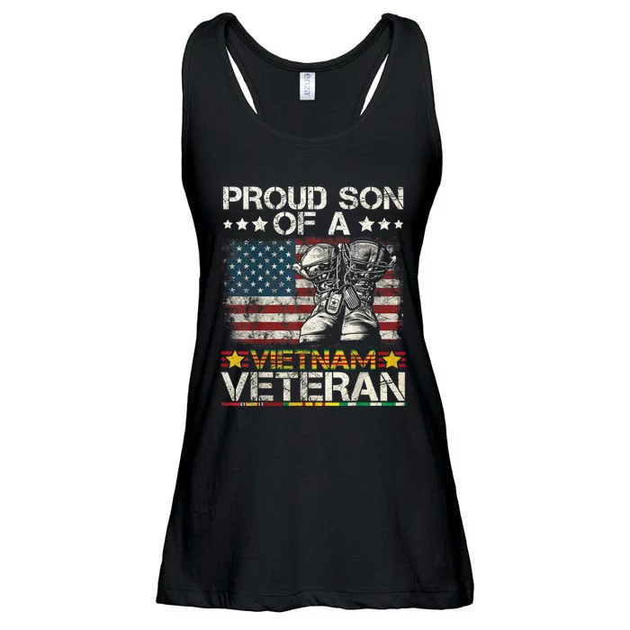 Proud Son Of Vietnam Veteran Us Flag Ladies Essential Flowy Tank