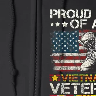 Proud Son Of Vietnam Veteran Us Flag Full Zip Hoodie